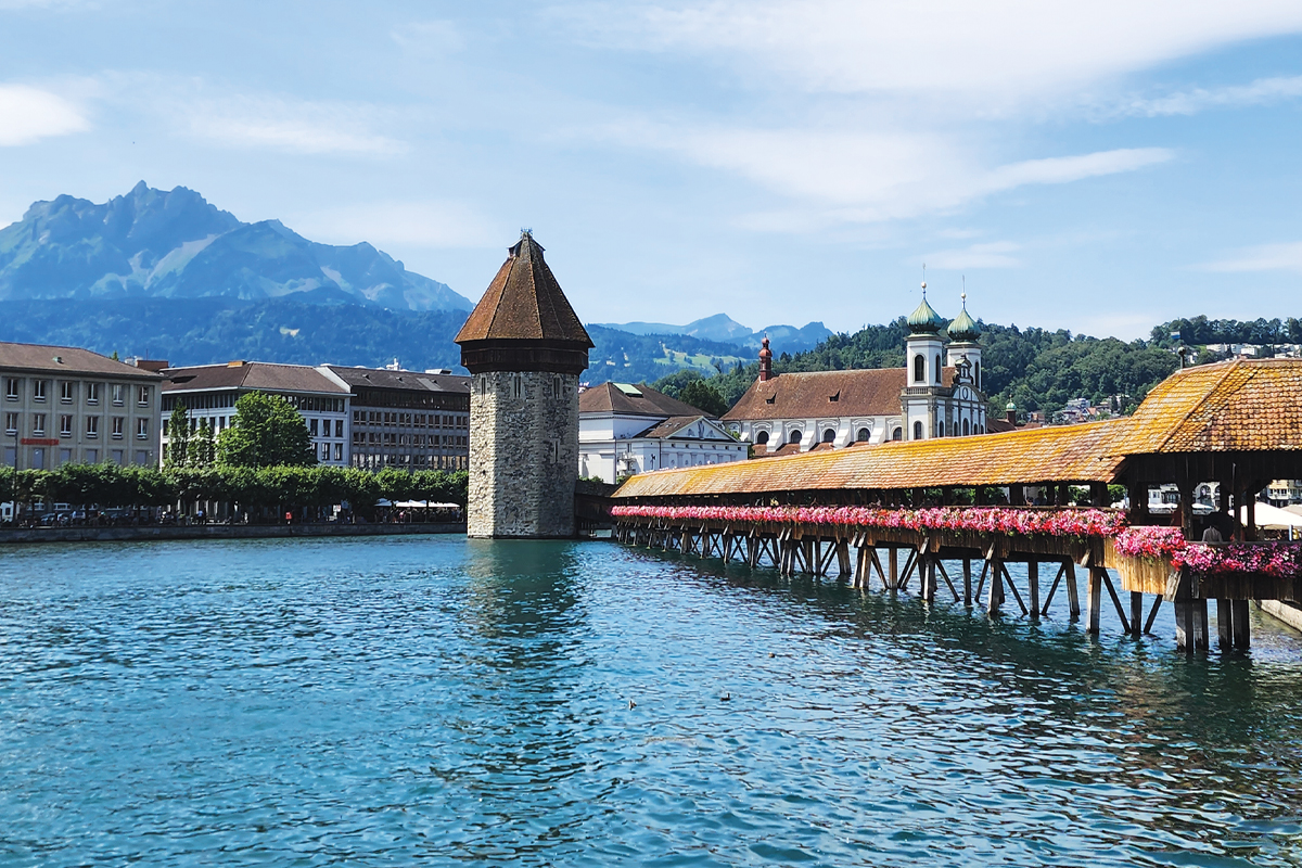 Chapel Bridge in Lucerne, Switzerland